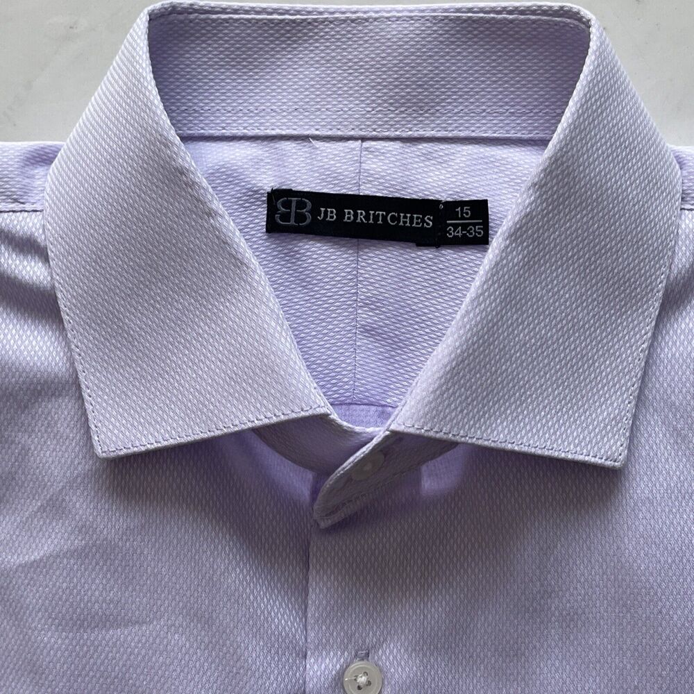 JB Britches Men's Dress Shirt Lavender Purple Size 15 34-35 (40)